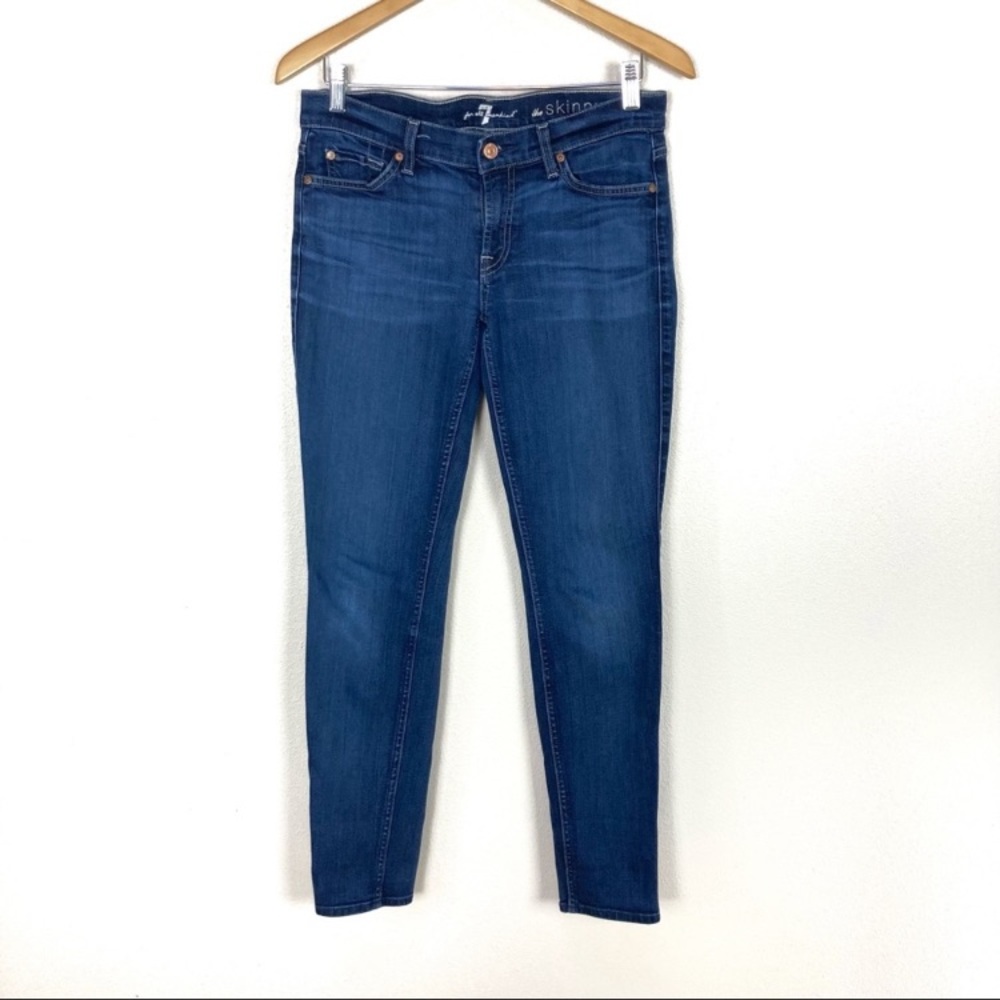 7 For All‎ Mankind The Skinny Dark Wash Stretch Jeans Women’s Size 29